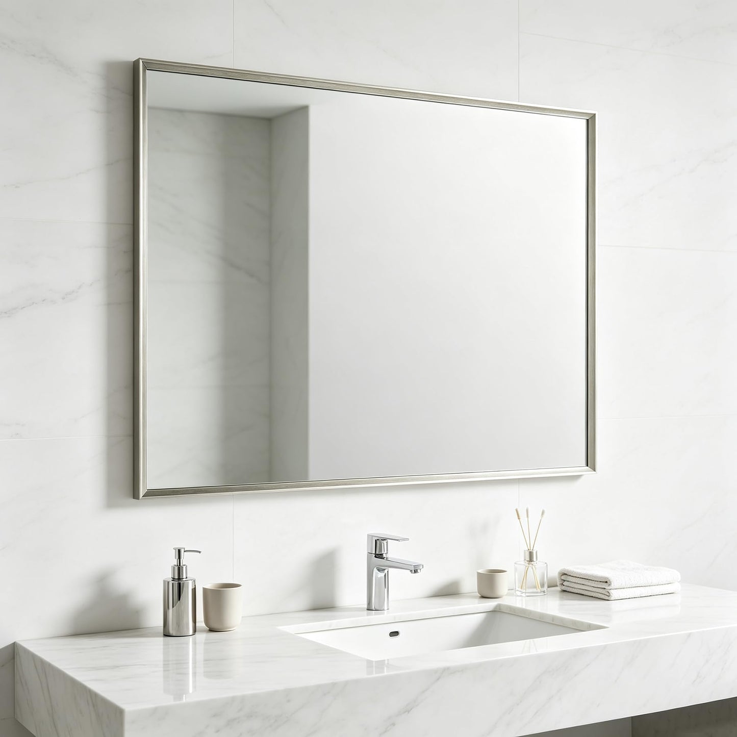 Ruomeng Wall Mirror Rectangle Decorative Mirror 12x16 Inch, Black