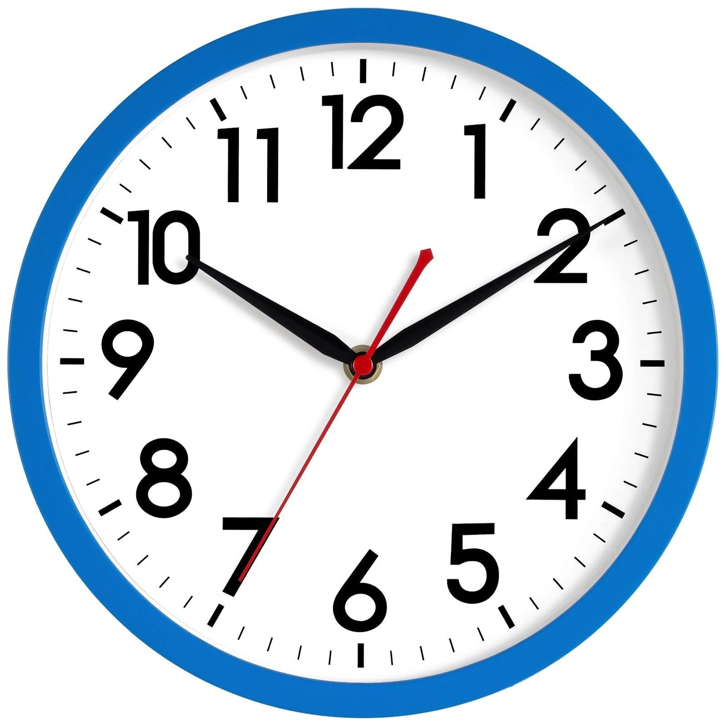 AKCISOT 12 Inch Wall Clock, Silent Battery Operated Analog Clock, Black