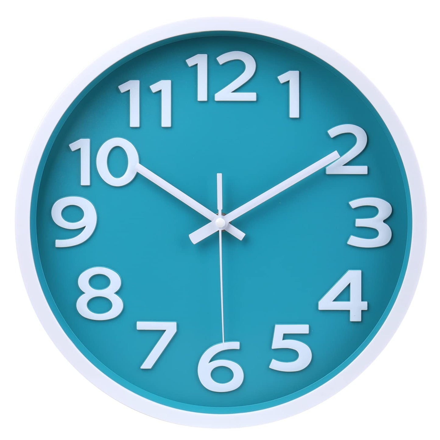 Wall Clock 12 Inch Silent Non-Ticking Big Numbers Easy to Read Wall Clocks Decorative for Office School Bedroom Home