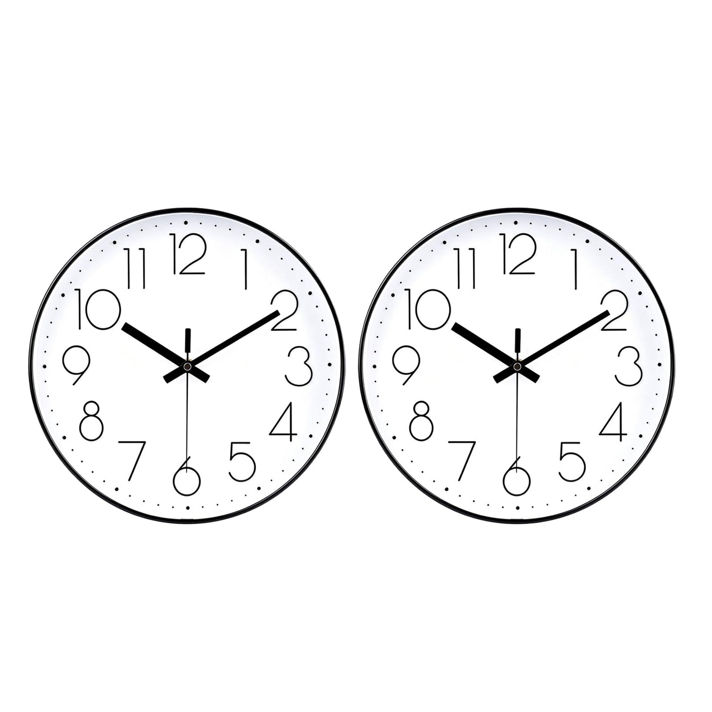 jomparis Wall Clock 12 Inch Non-Ticking Silent Battery Operated Round Wall Clock Modern Elegant Simple Style Clock for Home Office Kitchen Bedroom Living Room