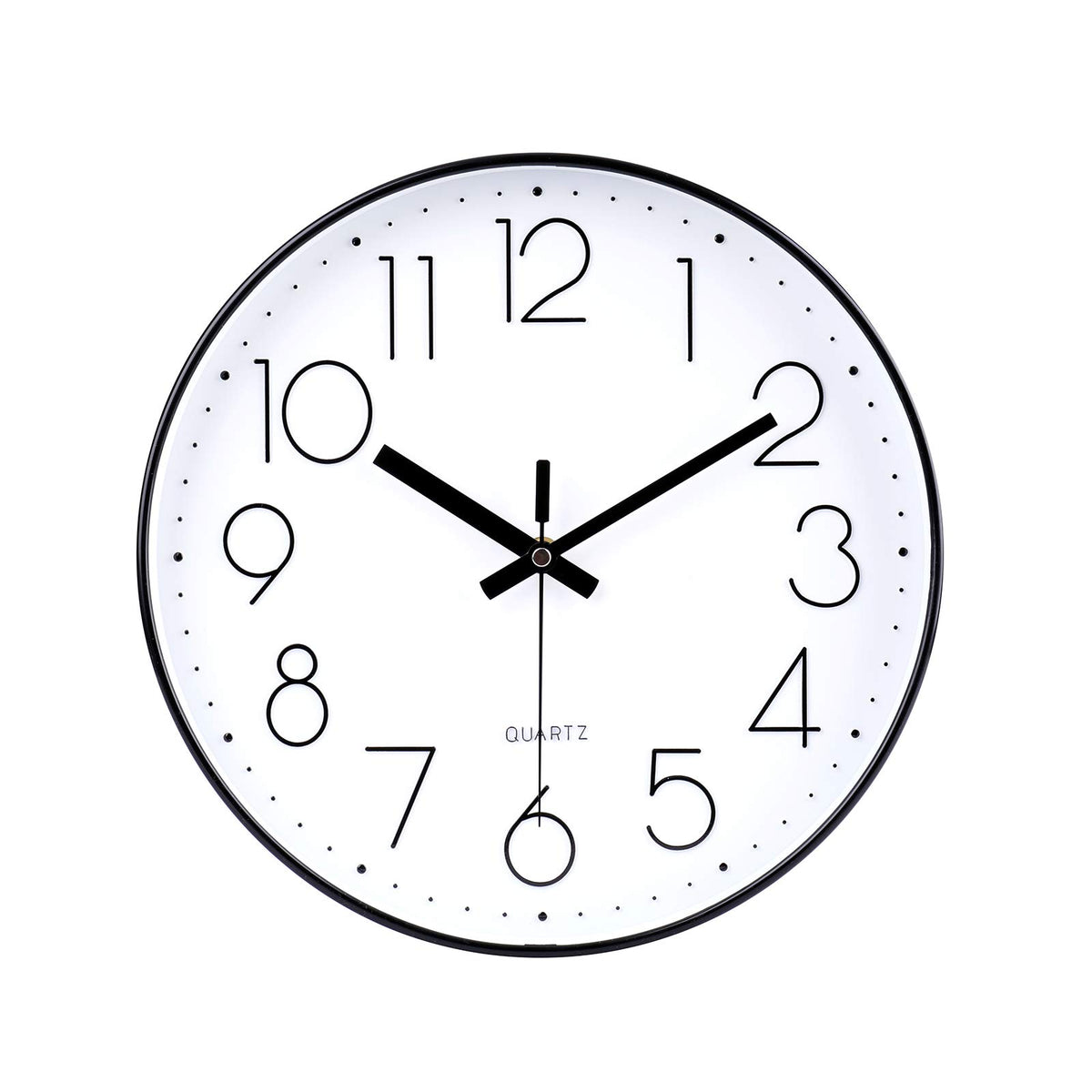 jomparis Wall Clock 12 Inch Non-Ticking Silent Battery Operated Round Wall Clock Modern Elegant Simple Style Clock for Home Office Kitchen Bedroom Living Room