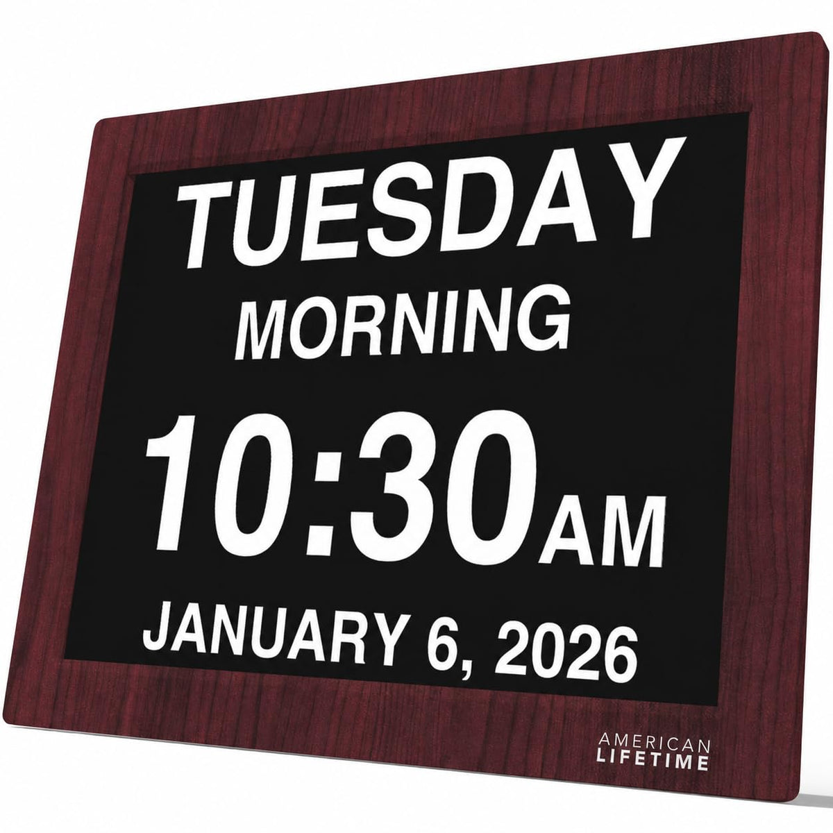 American Lifetime New 2026 Dementia Clock Large for Seniors, Digital Clock Large Display with Custom Alarms, Clock with Day & Date for Elderly, Number Digital Clock 12 Inches White