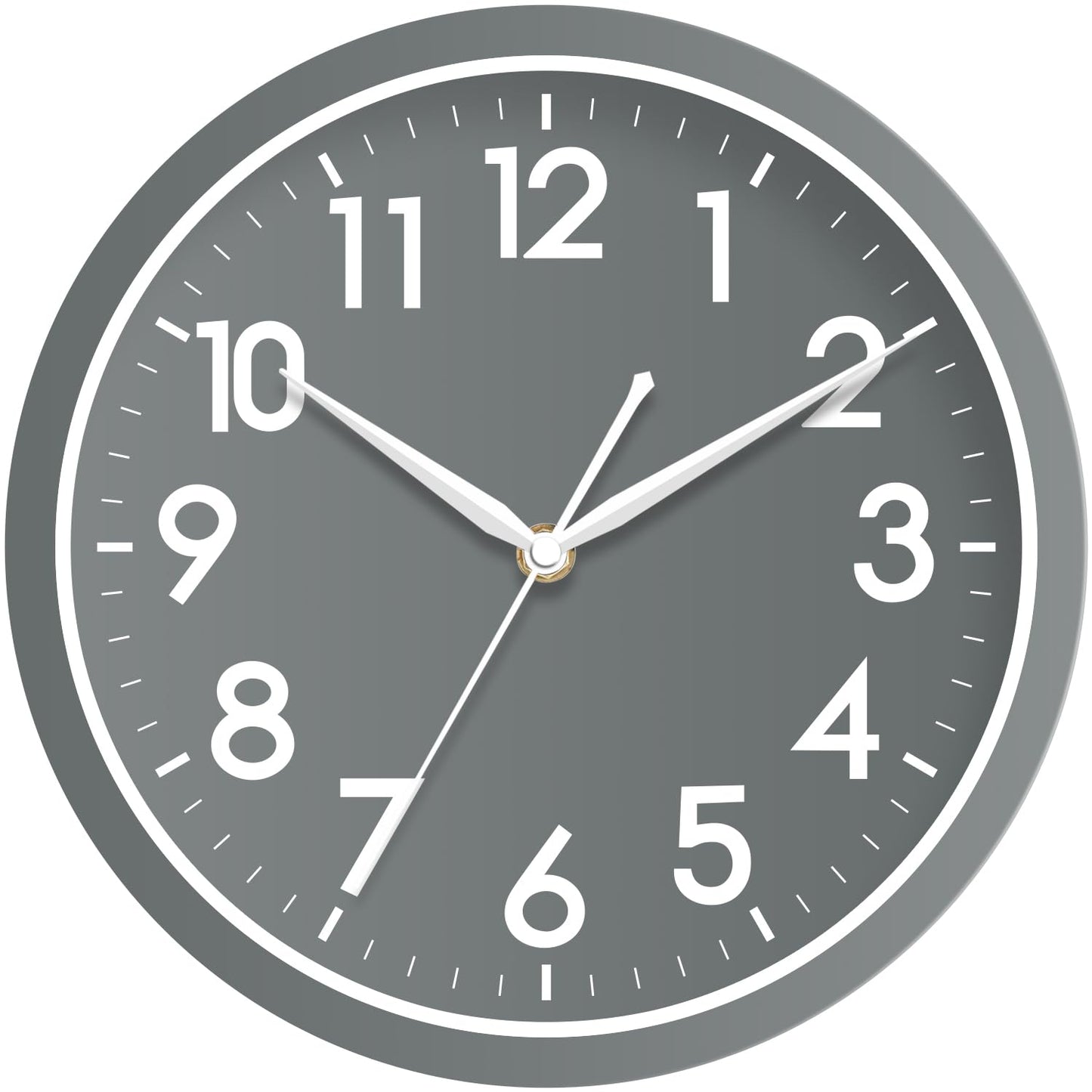 AKCISOT 12 Inch Wall Clock, Silent Battery Operated Analog Clock, Black