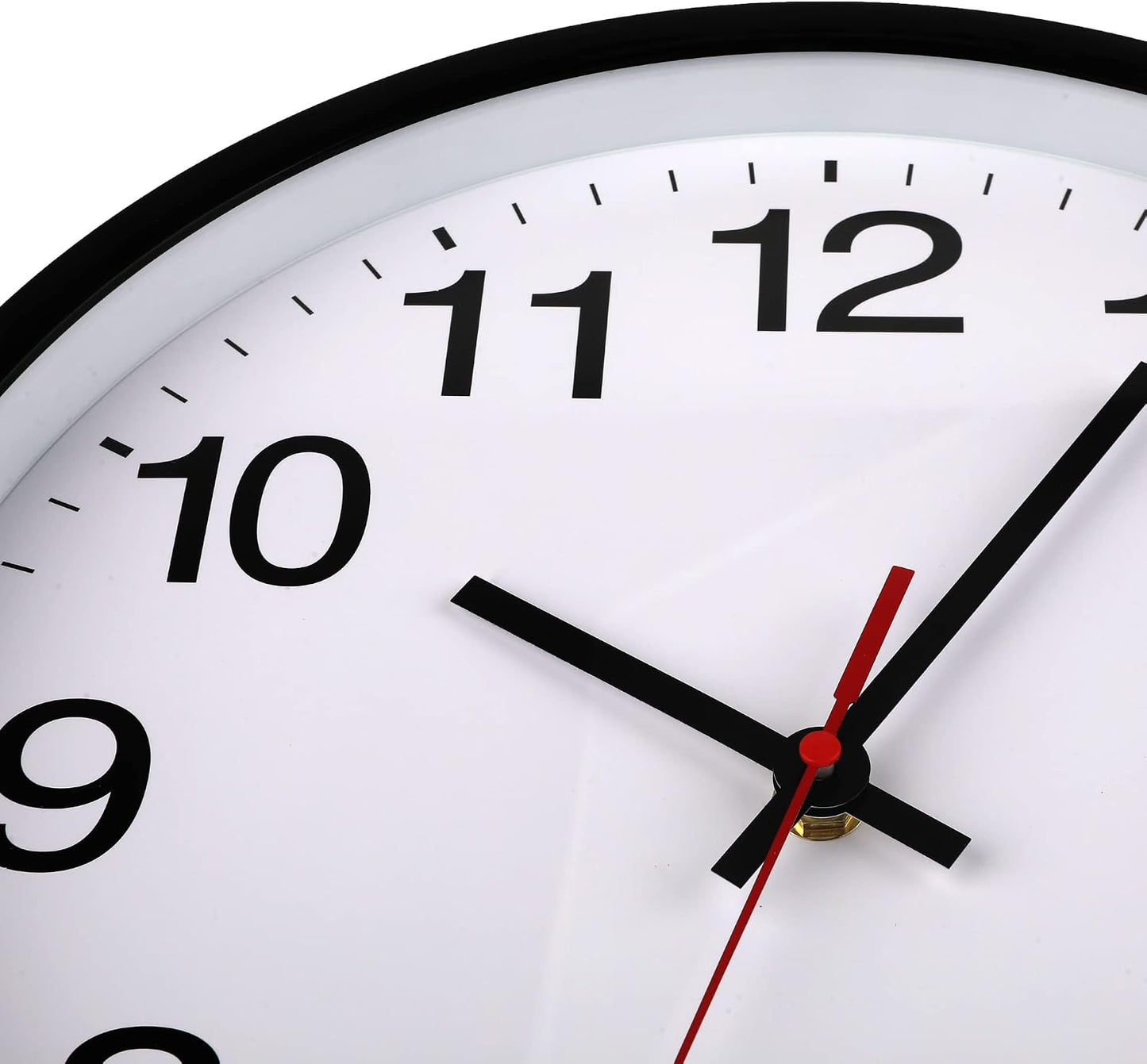 12In Wall Clock,Modern,Battery Operated,Non-Ticking Analog Clock,Black