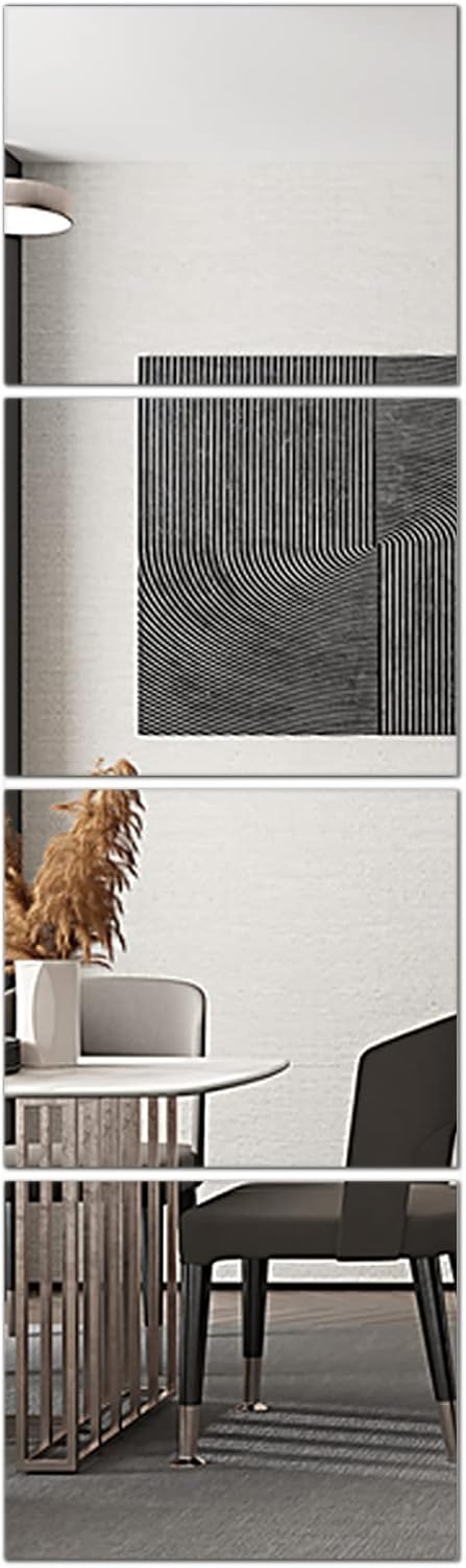 Delma Glass Full Length Wall Mirror Tiles, 14'' x 12'' 4PCS
