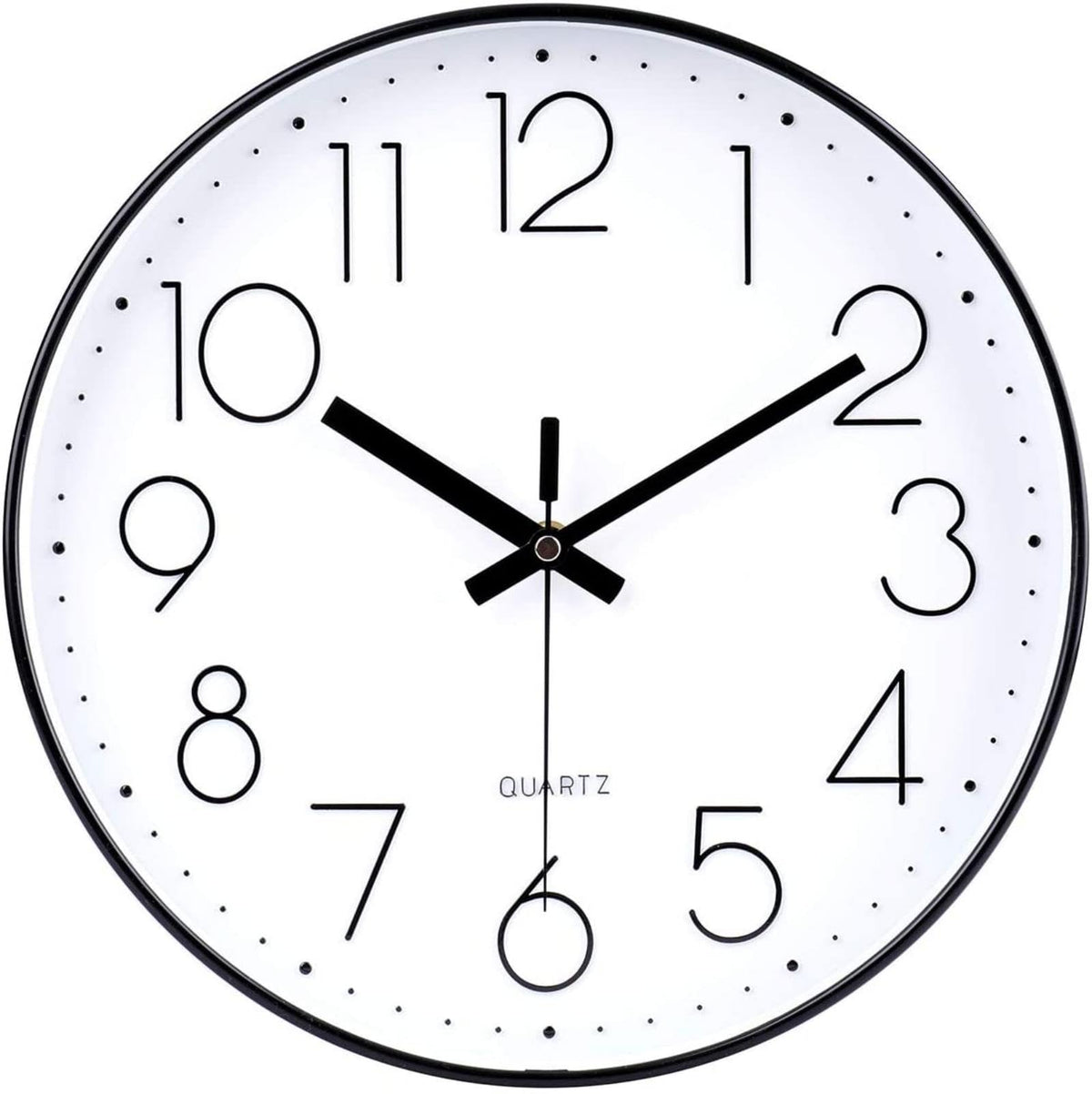 jomparis Wall Clock 12 Inch Non-Ticking Silent Battery Operated Round Wall Clock Modern Elegant Simple Style Clock for Home Office Kitchen Bedroom Living Room