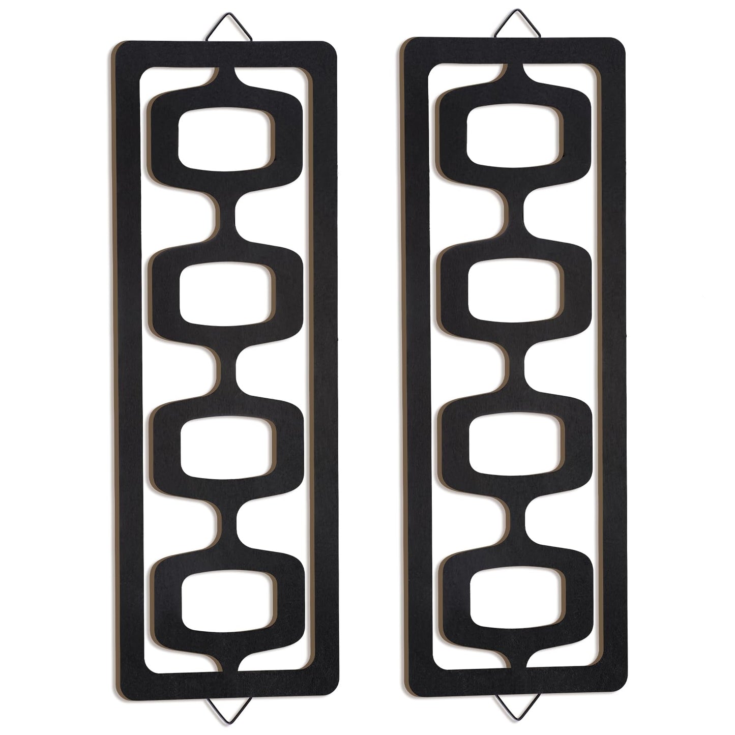 CroBlissful 2pcs Mid Century Modern Wall Art Geometric Wall Decor, Brown