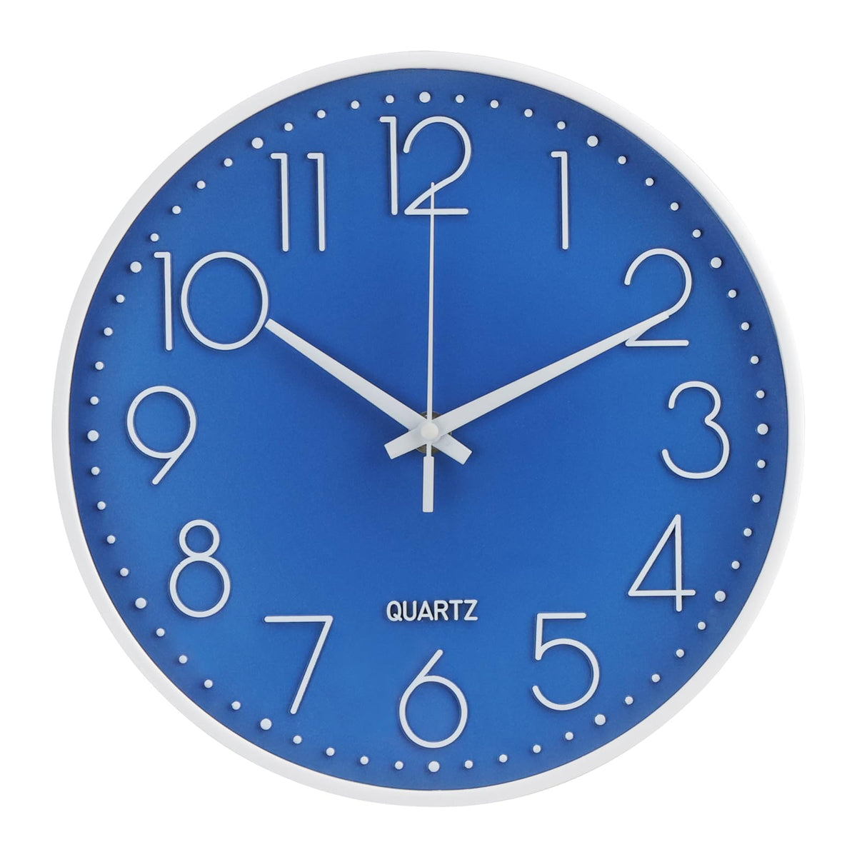 Wall Clock 12 Inch Non-Ticking Silent Modern Simple Style Round Decor Clock Gold Stereoscopic Dial Quartz Wall Clocks for Home/Office/School/Living Room/Bedroom/Kitchen