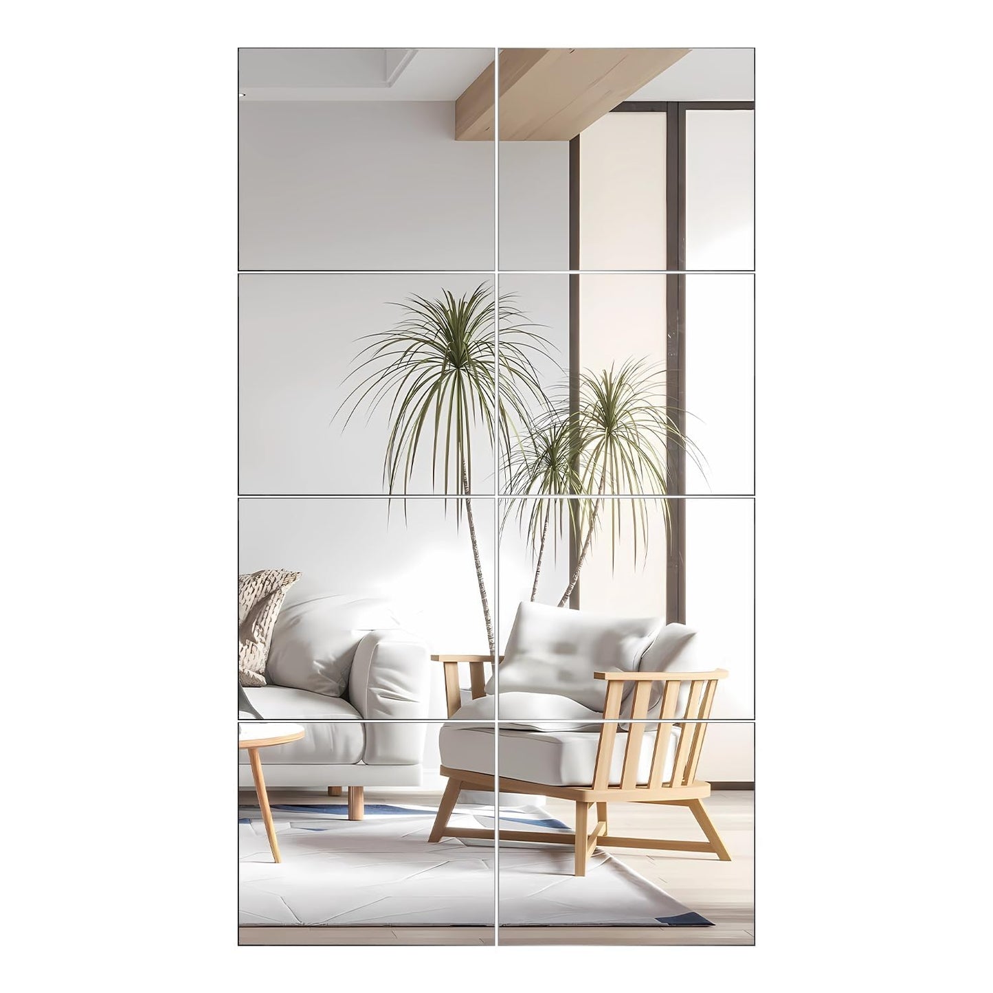 VASUHOME Home Gym Mirrors 14 x12 Inch - 12PCS HD Glass Wall Mounted Mirror Tiles for Home Gym, Bedroom, Living Room, Door, Closet