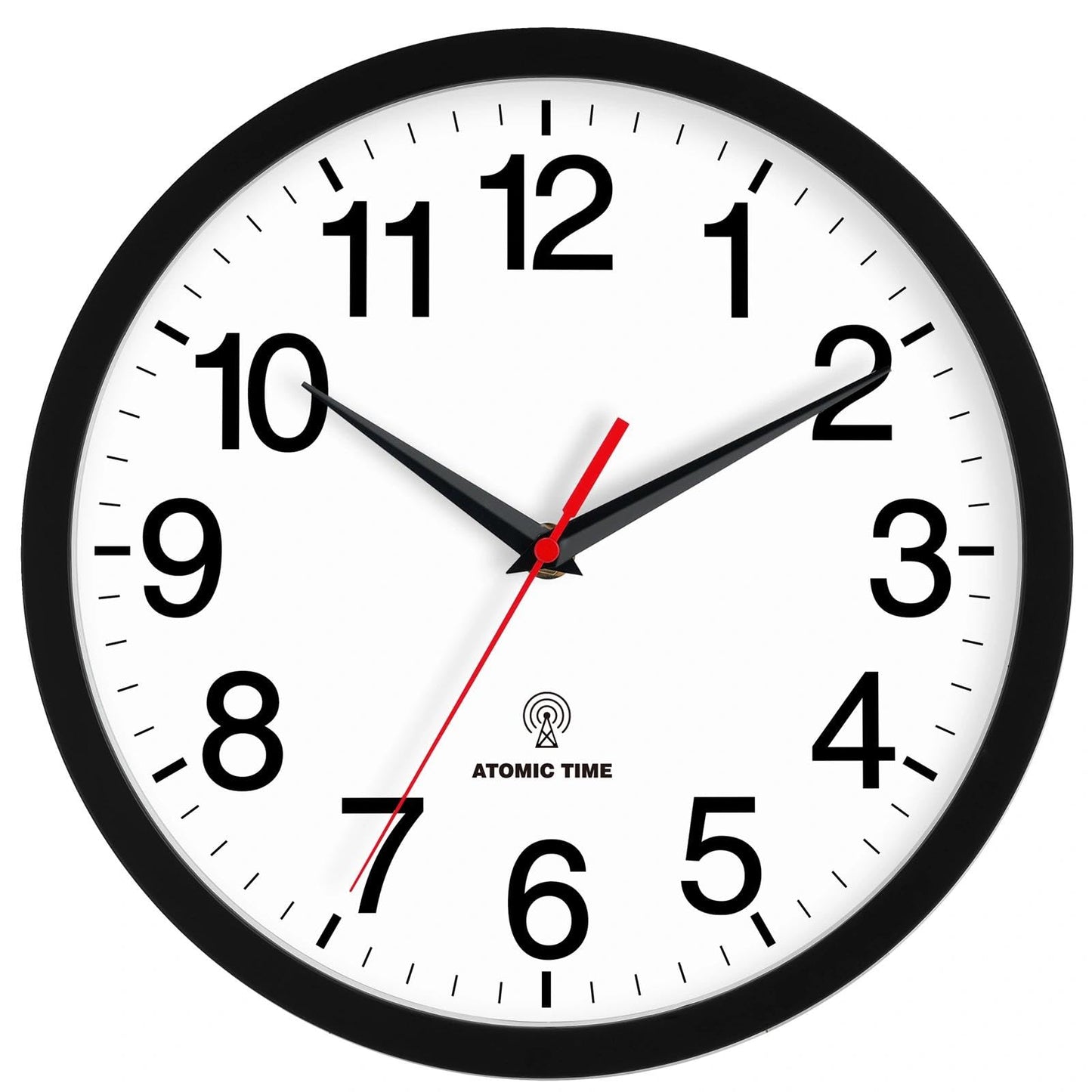 Rohioue Wall Clock Analog 10 Inch Black Battery Operated Silent Clock