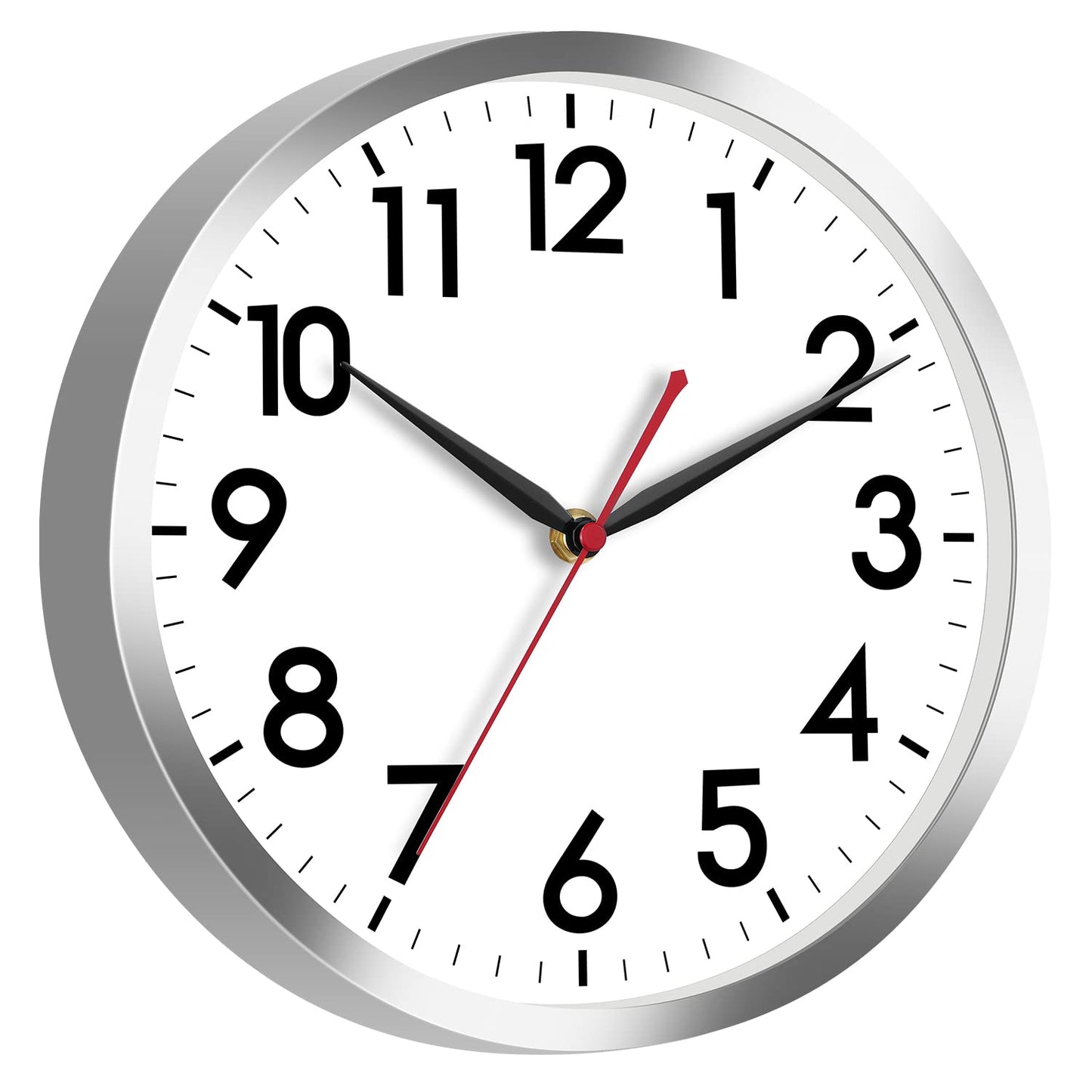 AKCISOT 12 Inch Wall Clock, Silent Battery Operated Analog Clock, Black