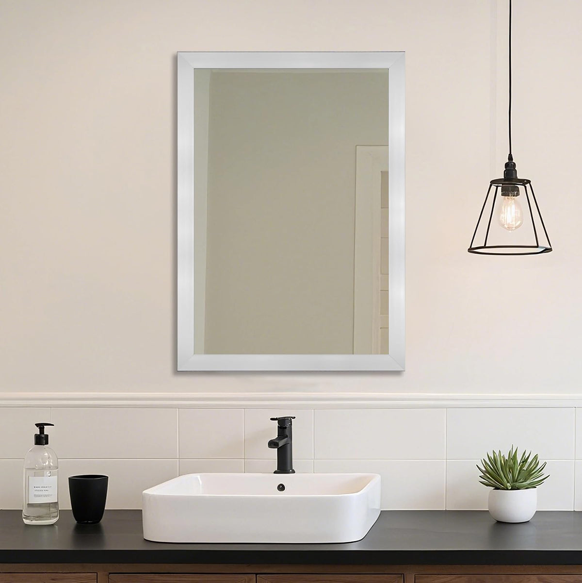 Ruomeng Wall Mirror Rectangle Decorative Mirror 12x16 Inch, Black