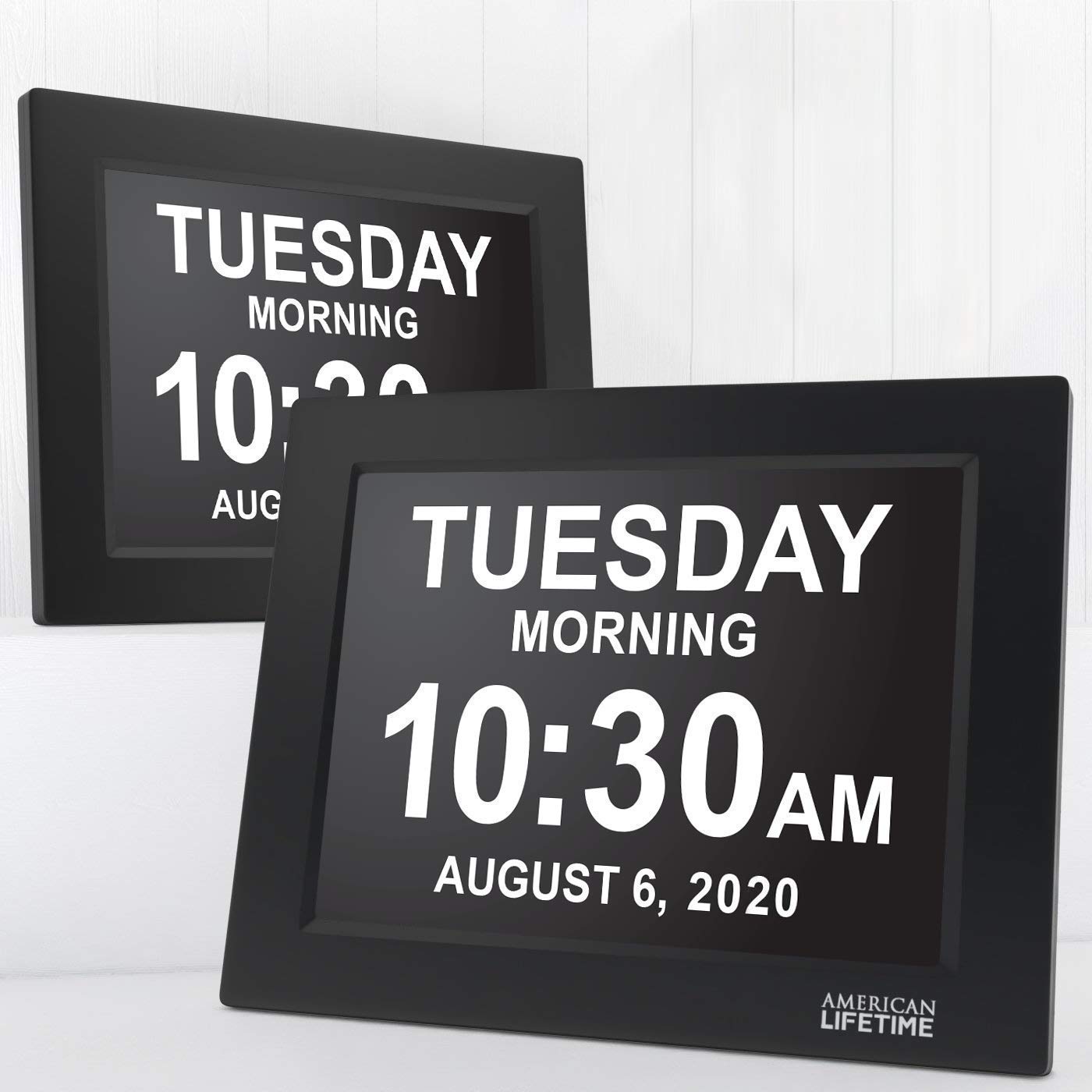 American Lifetime New 2026 Dementia Clock Large for Seniors, Digital Clock Large Display with Custom Alarms, Clock with Day & Date for Elderly, Number Digital Clock 12 Inches White