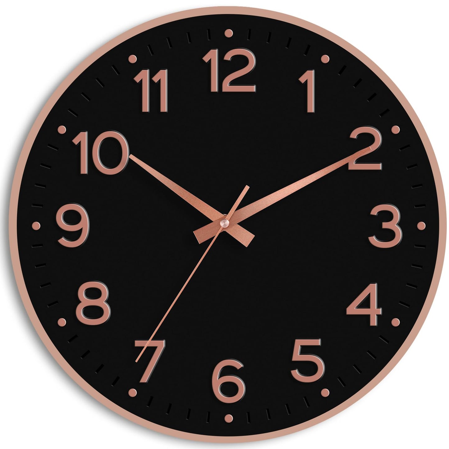 Roymnie 8 Inch Wall Clock, Battery Operated Silent Non Ticking Green Analog