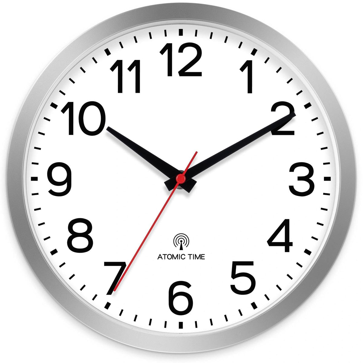 AKCISOT 12 Inch Wall Clock, Silent Battery Operated Analog Clock, Black