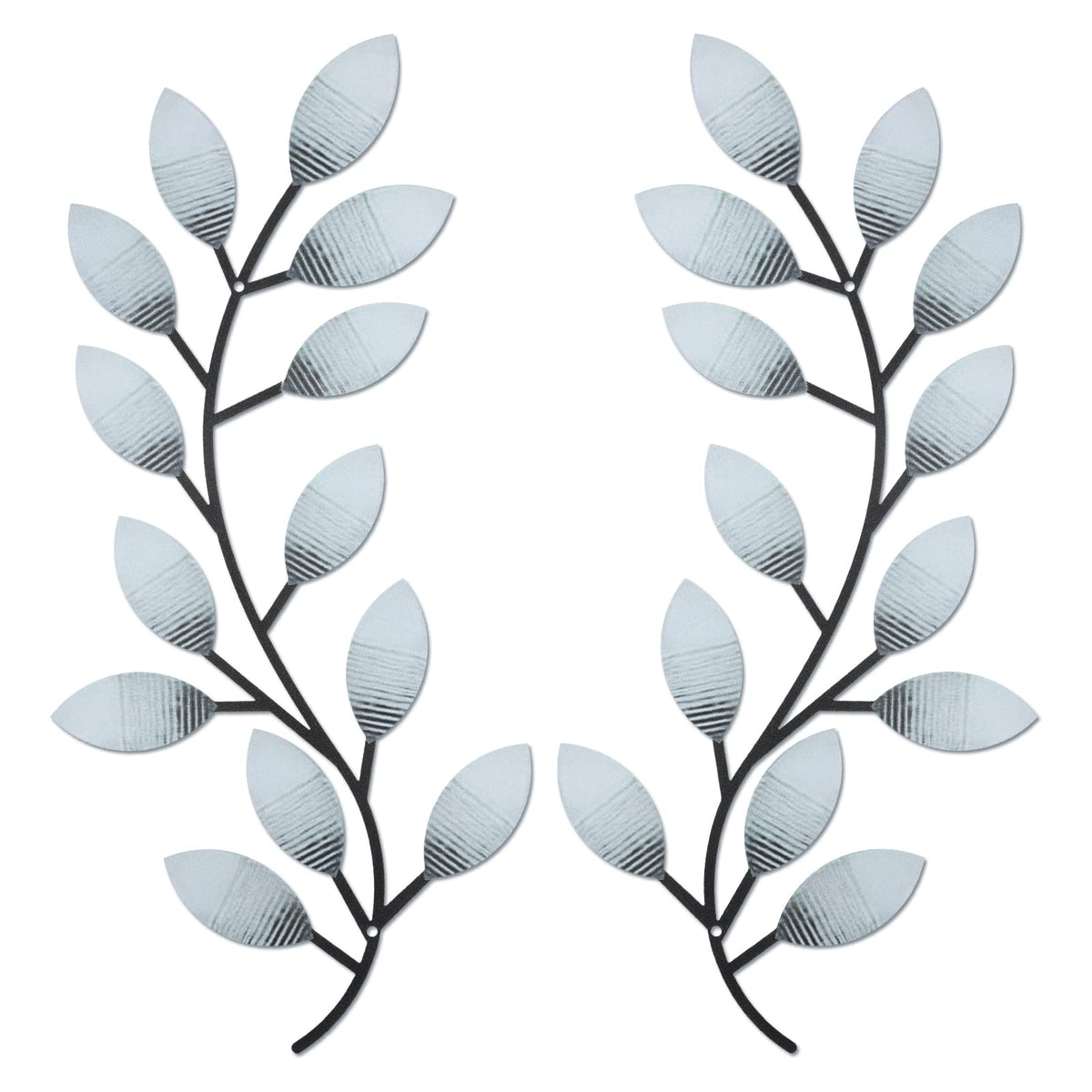 Zhengmy 2 Pcs Metal Leaf Wall Art Vine Branch Decor,Lively Colors