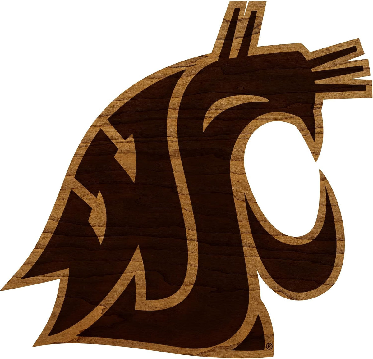 LazerEdge Washington State Cougars Wooden Wall Art – Officially Licensed College Decor – Laser-Etched Hanging Sign – Cherry Wood