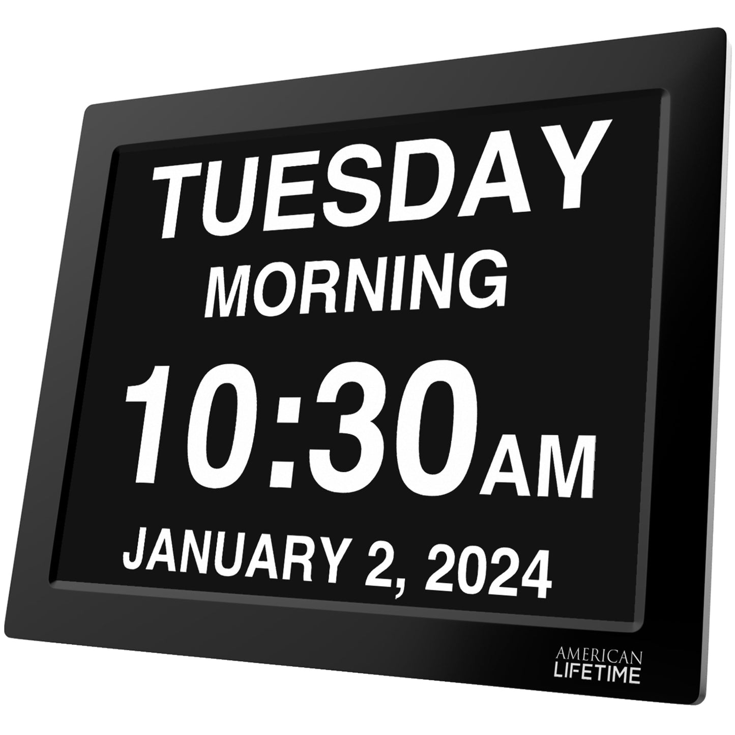 American Lifetime New 2026 Dementia Clock Large for Seniors, Digital Clock Large Display with Custom Alarms, Clock with Day & Date for Elderly, Number Digital Clock 12 Inches White