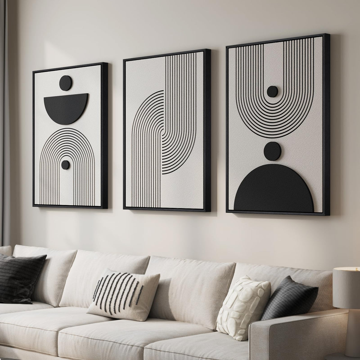 Large Wood Abstract Wall Art for Living Room, Modern 3D Artwork for Walls