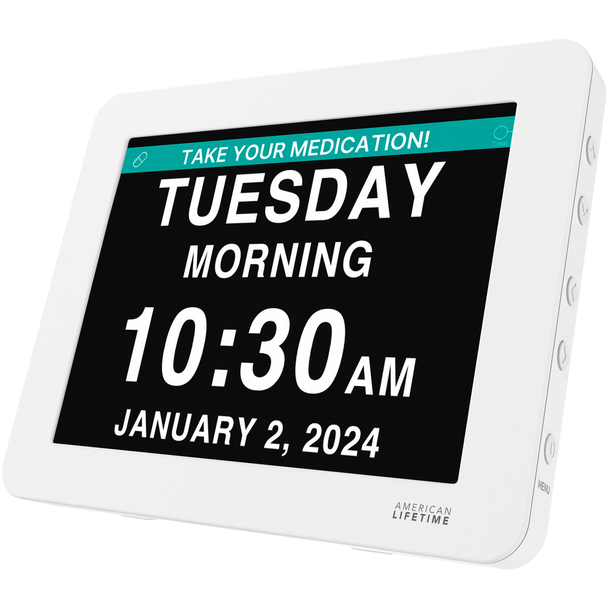 American Lifetime New 2026 Dementia Clock Large for Seniors, Digital Clock Large Display with Custom Alarms, Clock with Day & Date for Elderly, Number Digital Clock 12 Inches White