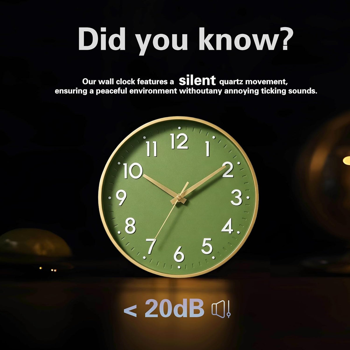 Mosewa Small 8 Inch Wall Clock Battery Operated Silent Non Ticking Analog