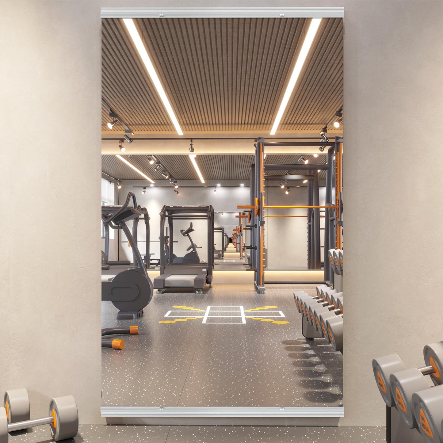 pertetey 56 x 16 in Home Gym Mirrors, Frameless, 2-Pack