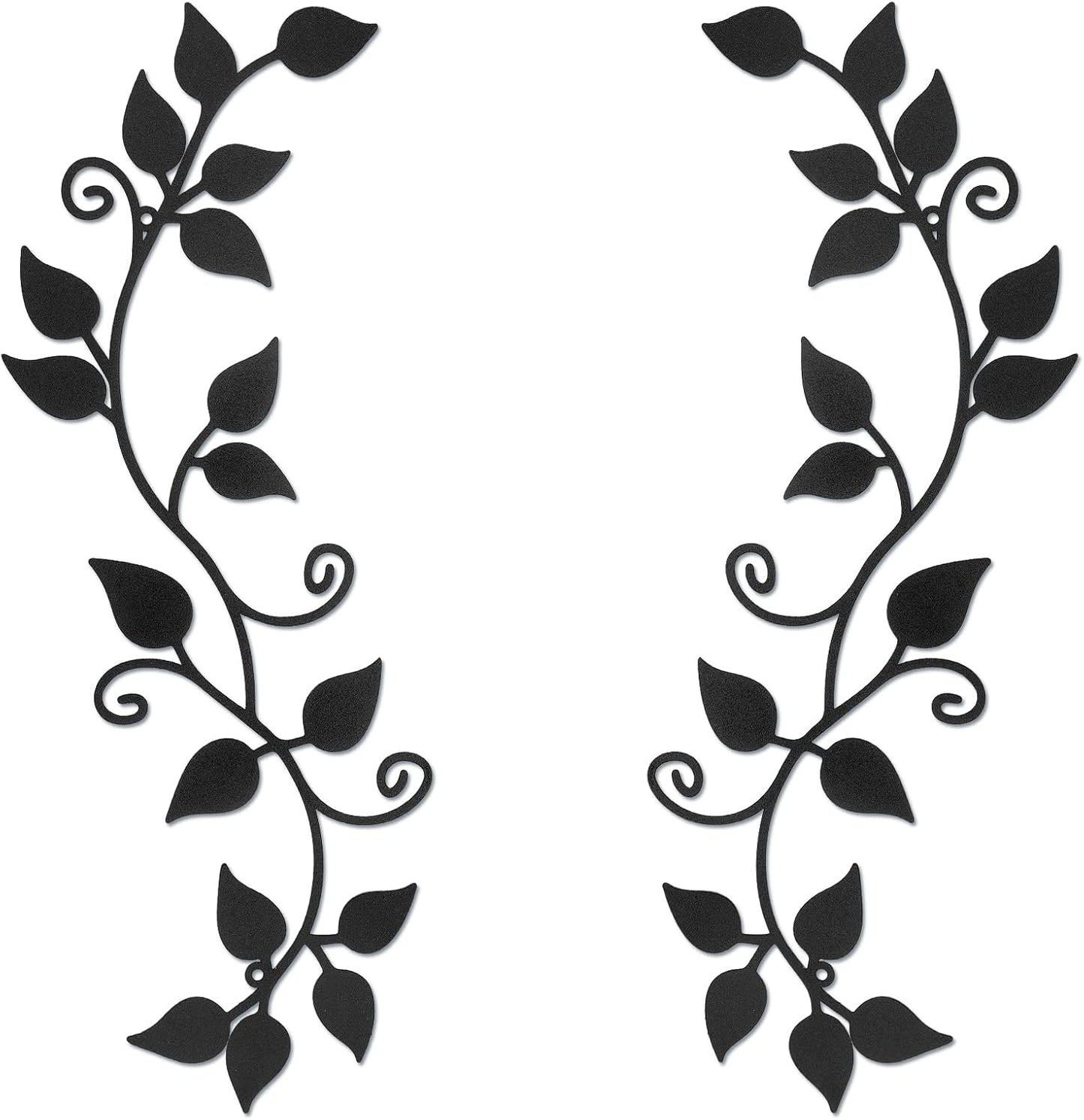 Novabright 2 Pcs Metal Tree Leaf Wall Decor Long Scroll Vine Wall Art Above Black Rustic Hanging Sign For Door Living Room Office Indoor And Outdoor Decoration