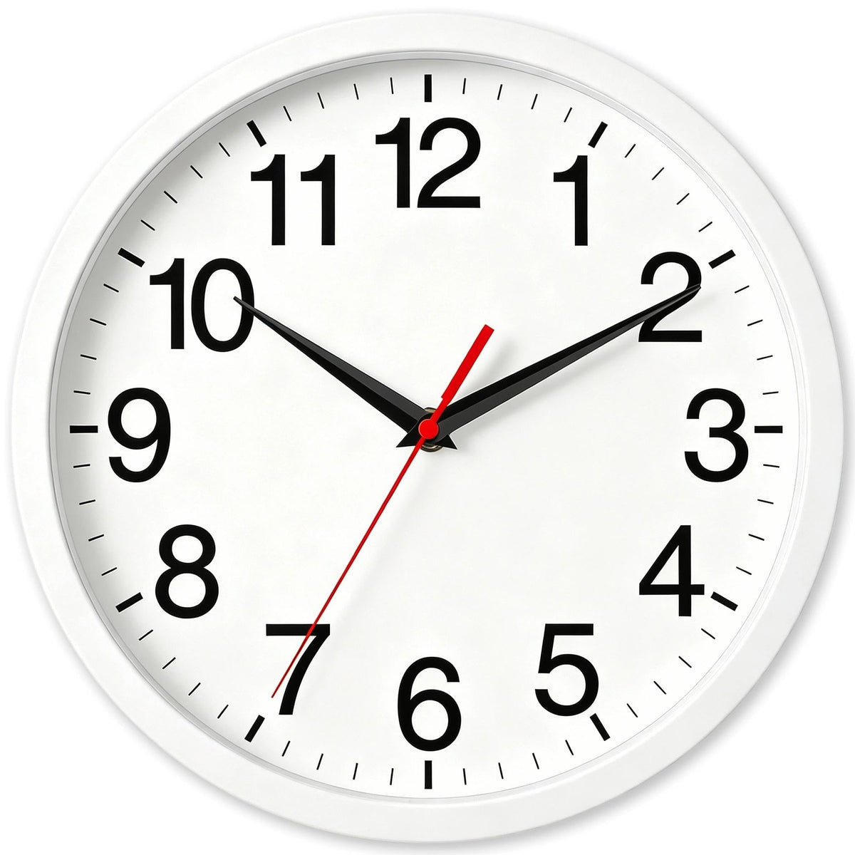 Rohioue Wall Clock Analog 10 Inch Black Battery Operated Silent Clock