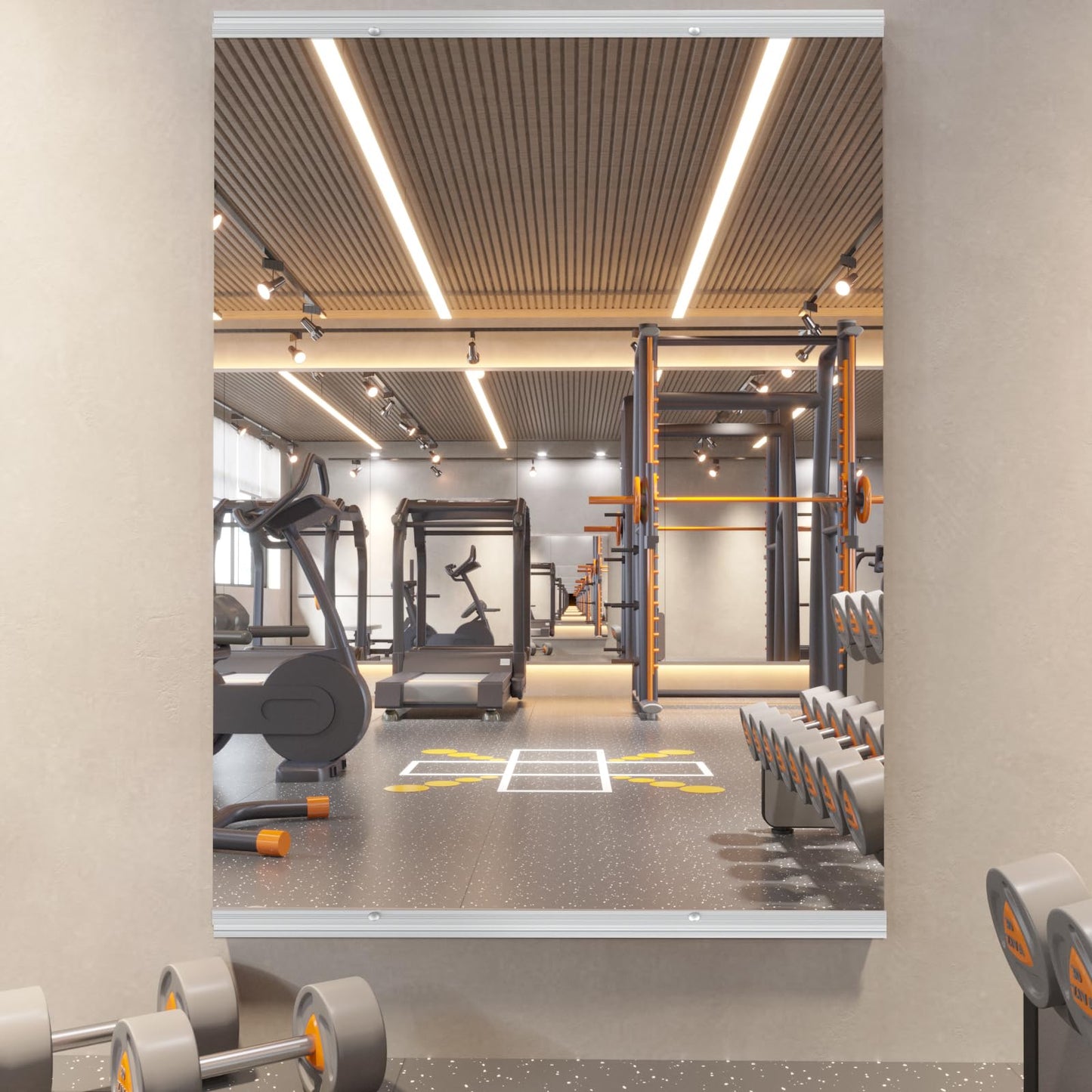 pertetey 56 x 16 in Home Gym Mirrors, Frameless, 2-Pack