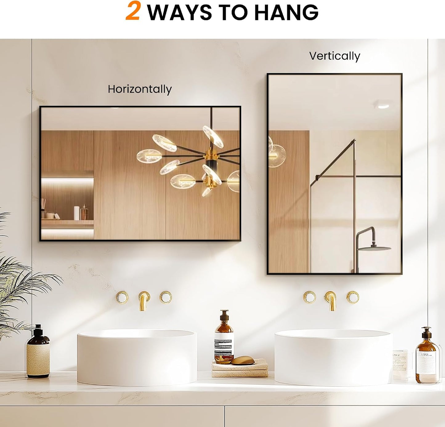 Bathroom Vanity Mirror for Wall 2Pack 36"x24" Bathroom Mirror for Over Sink
