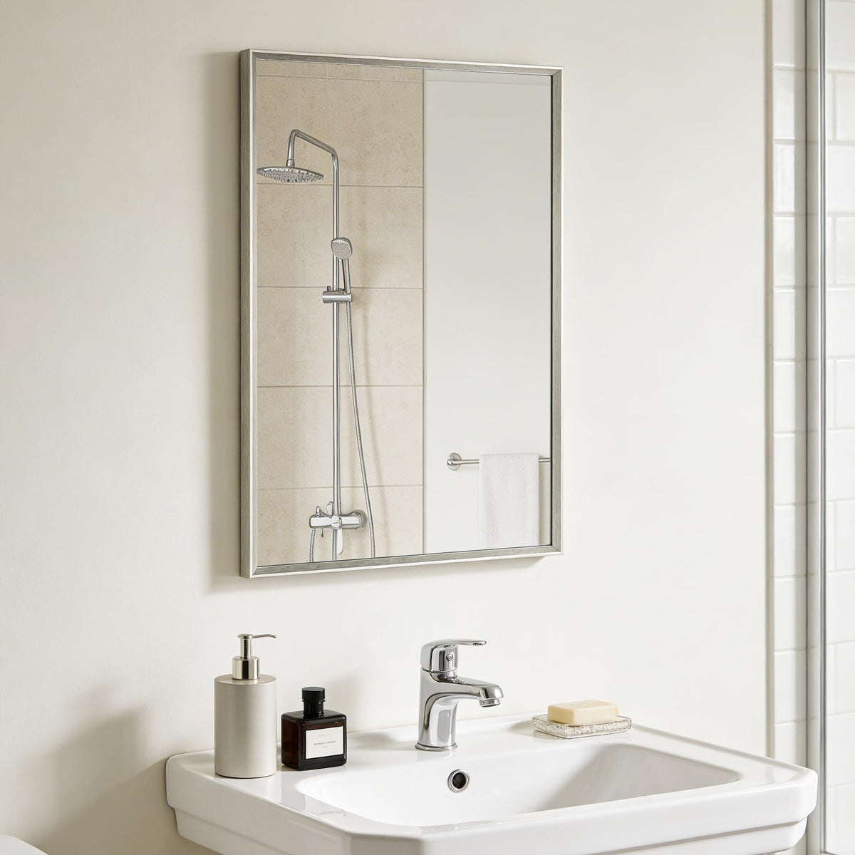 Ruomeng Wall Mirror Rectangle Decorative Mirror 12x16 Inch, Black
