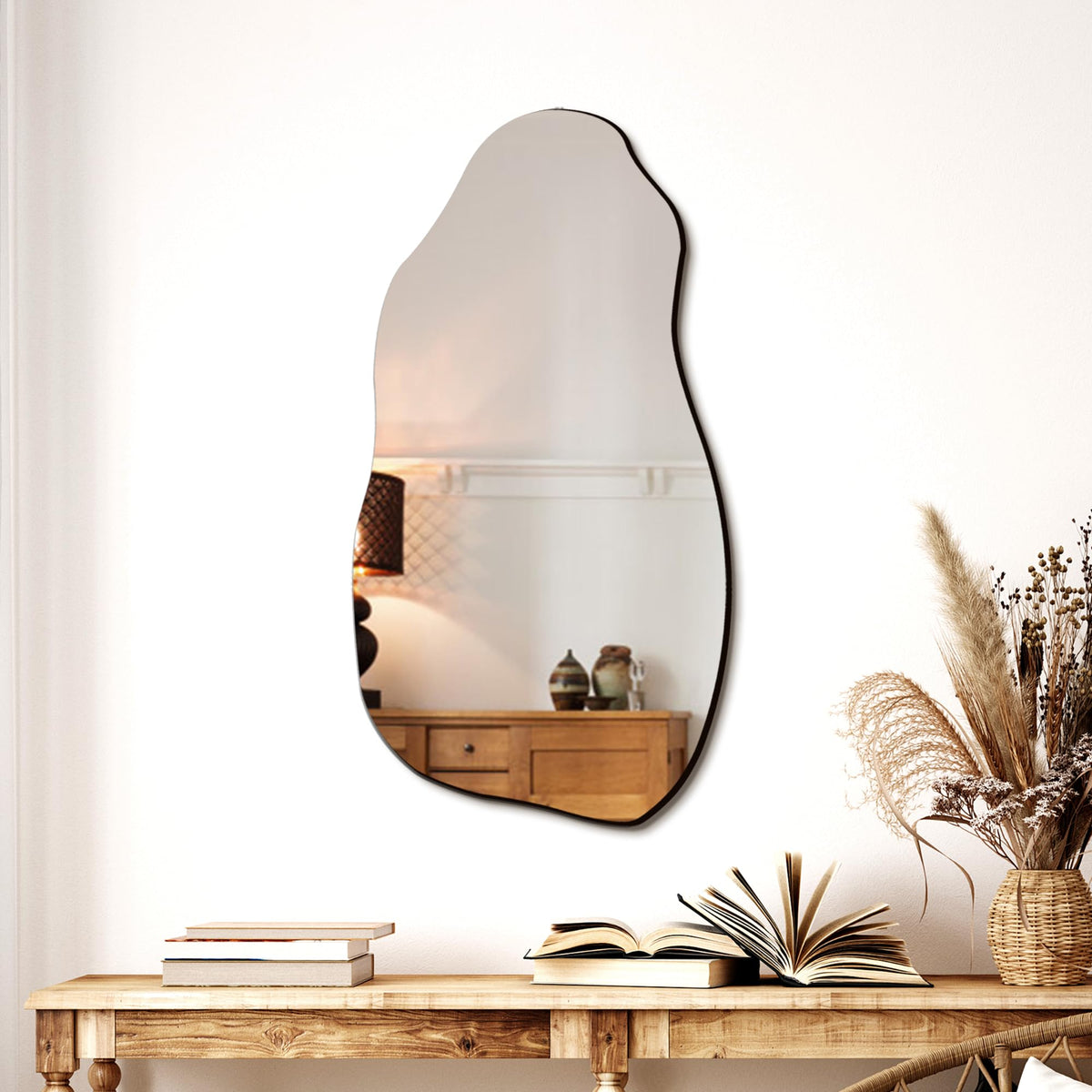 TRAHOME 32'' x 18'' Irregular Asymmetrical Wall Mirror