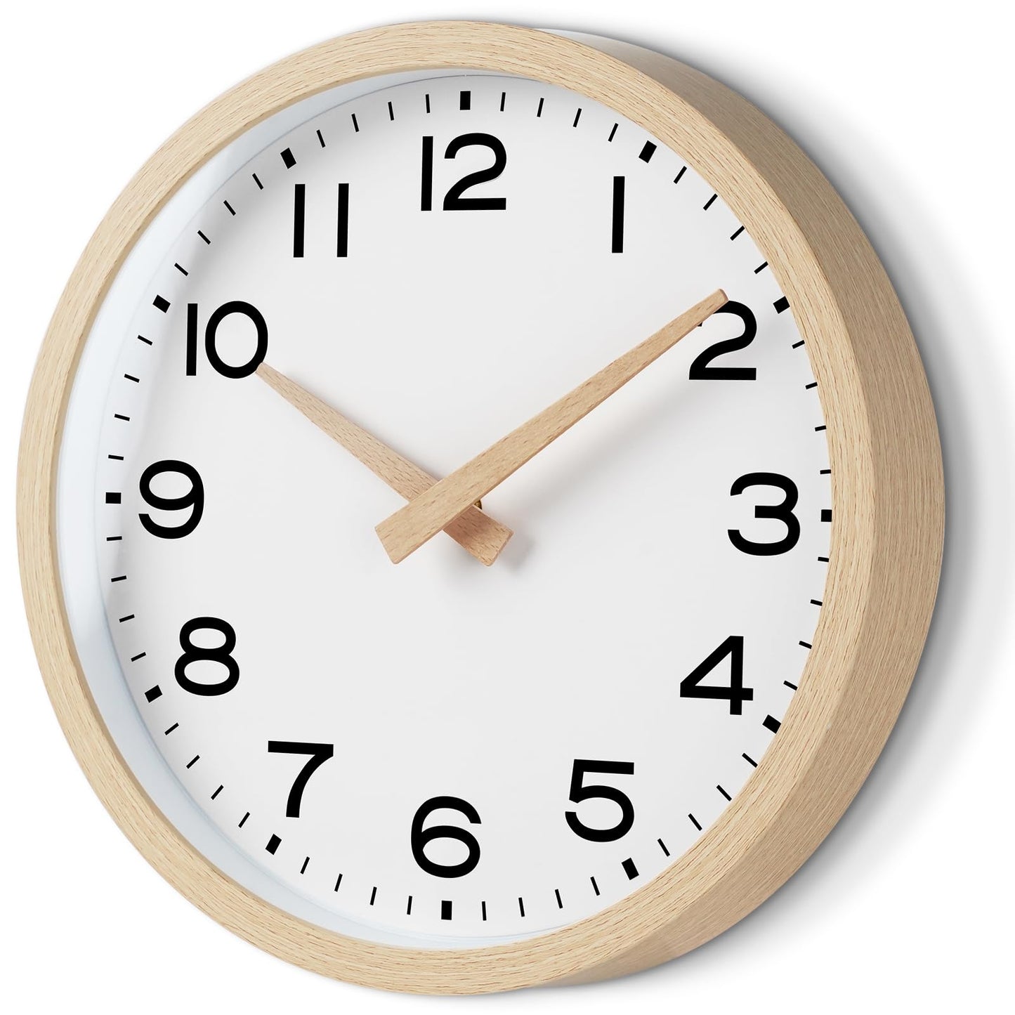 AKCISOT 12 Inch Wall Clock, Silent Battery Operated Analog Clock, Black