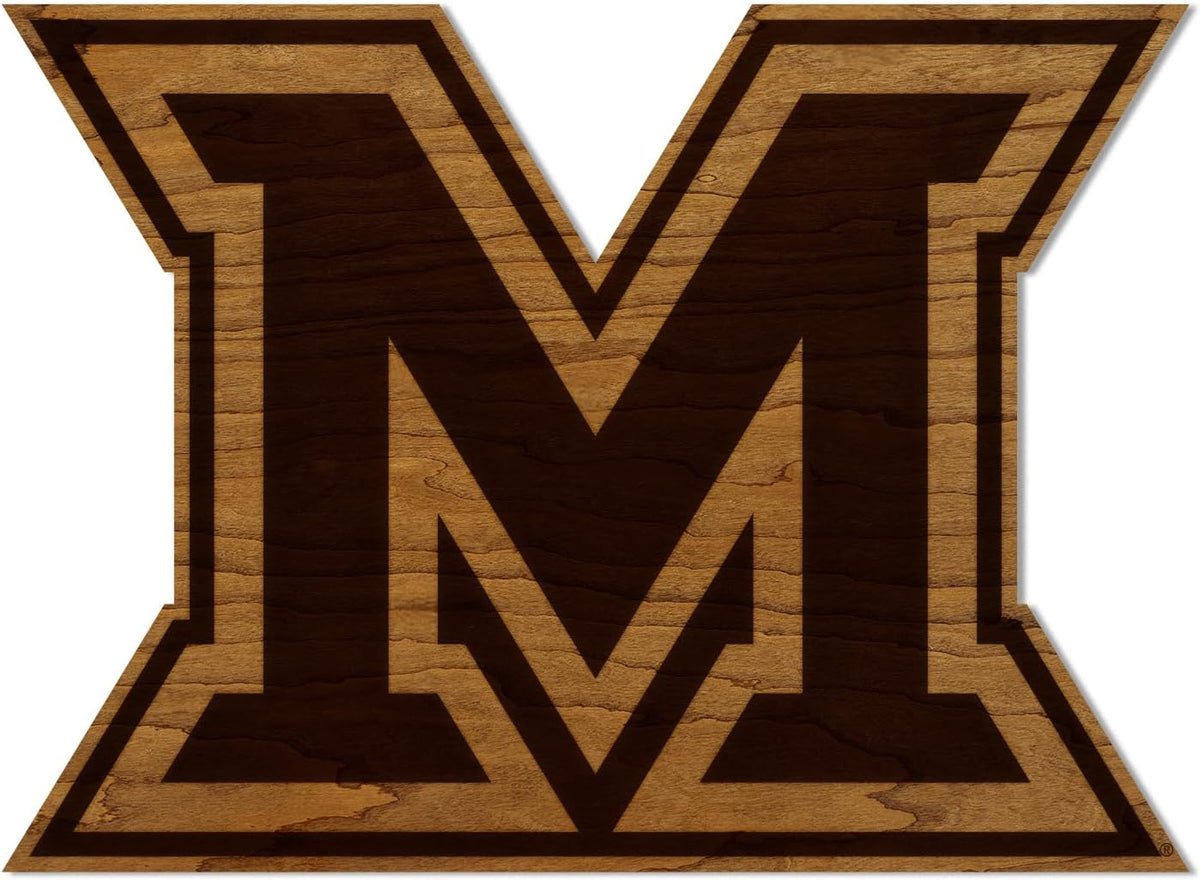 LazerEdge Miami Redhawks Wooden Wall Art – Officially Licensed College Decor – Laser-Etched Hanging Sign – Cherry Wood
