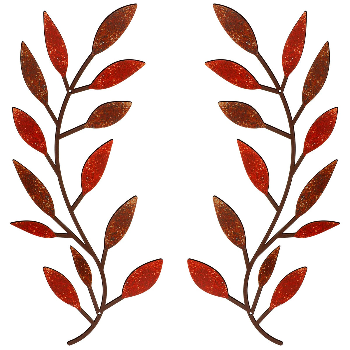 Zhengmy 2 Pcs Metal Leaf Wall Art Vine Branch Decor,Lively Colors