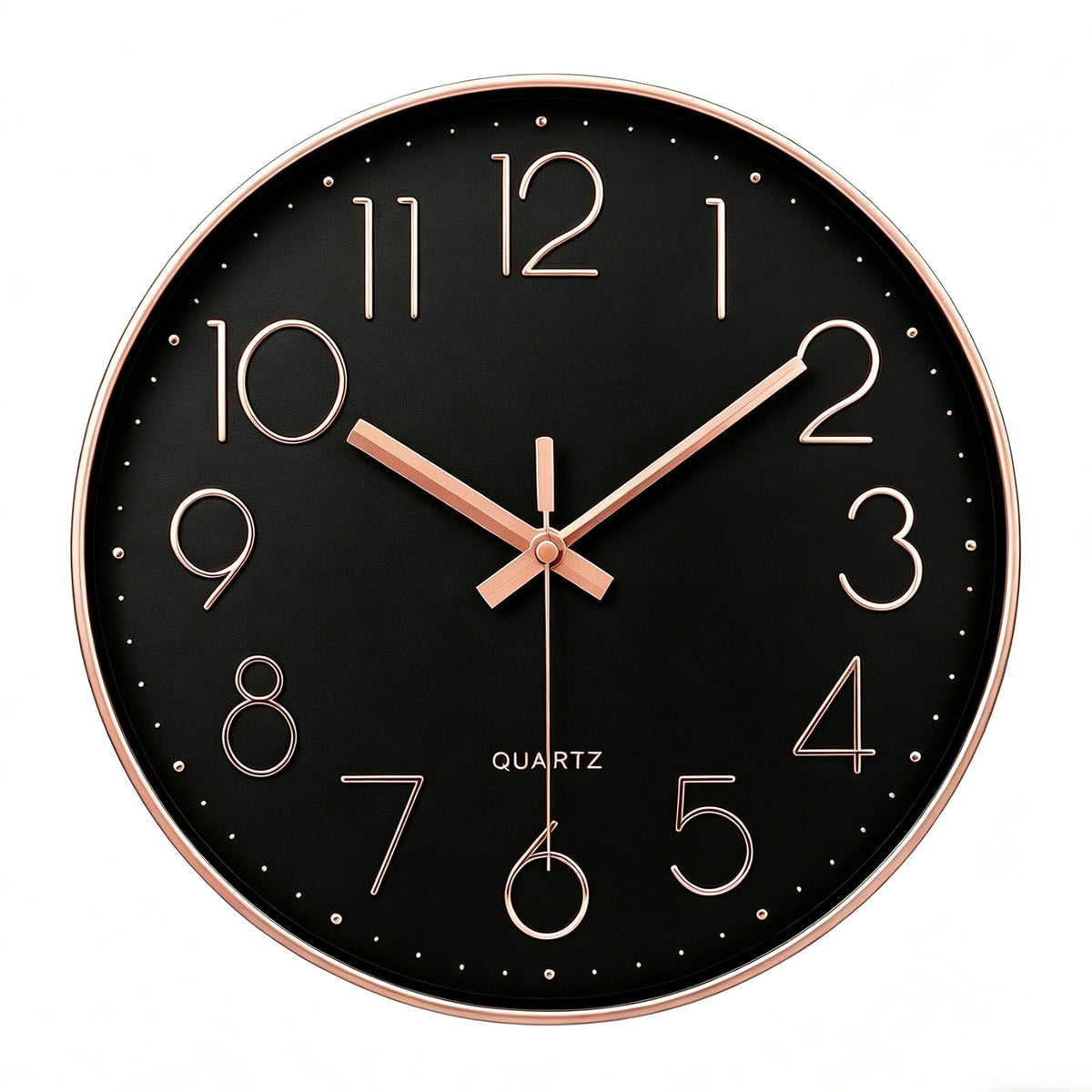 jomparis Wall Clock 12 Inch Non-Ticking Silent Battery Operated Round Wall Clock Modern Elegant Simple Style Clock for Home Office Kitchen Bedroom Living Room