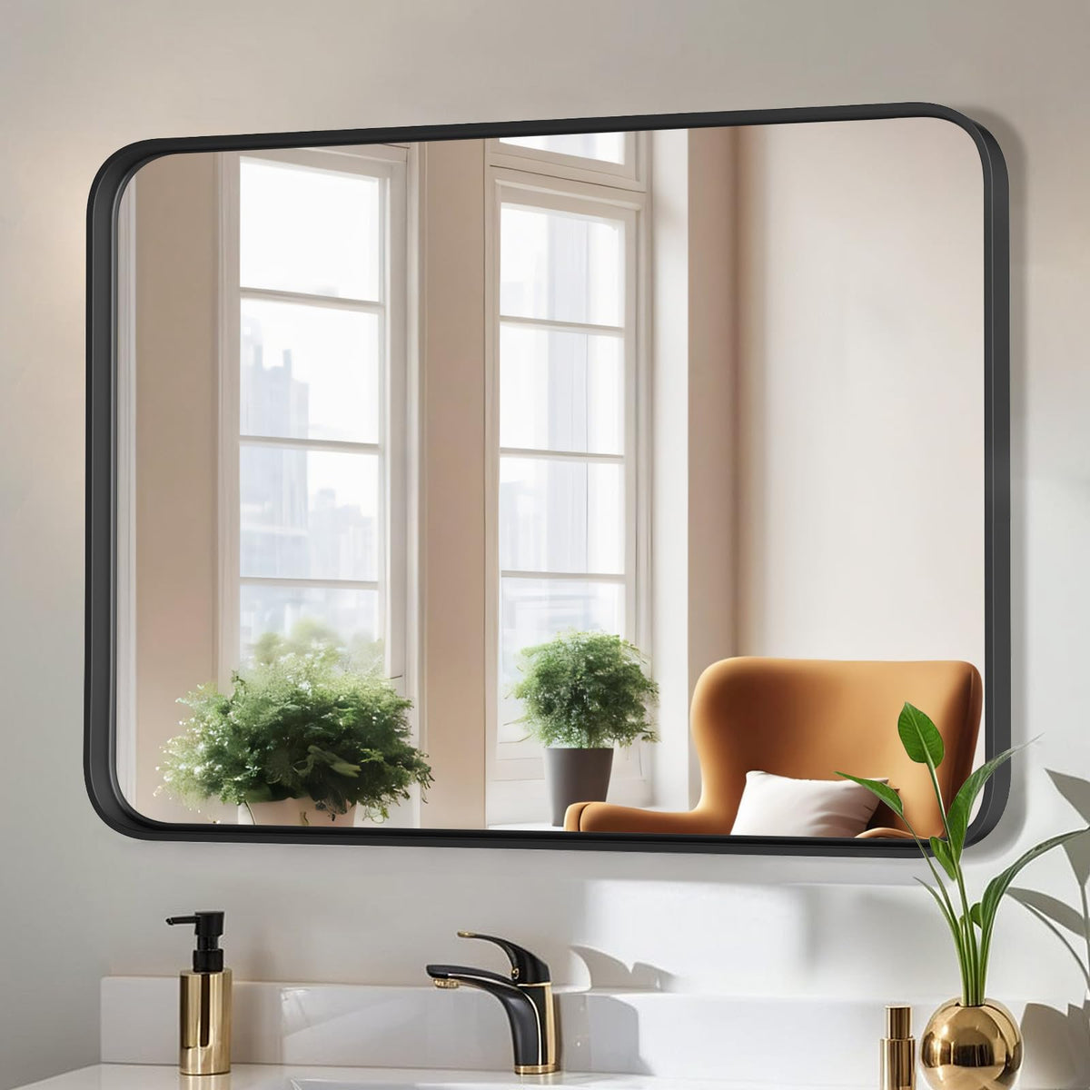 Bathroom Mirror for Wall, 24 Inch Round Mirrors