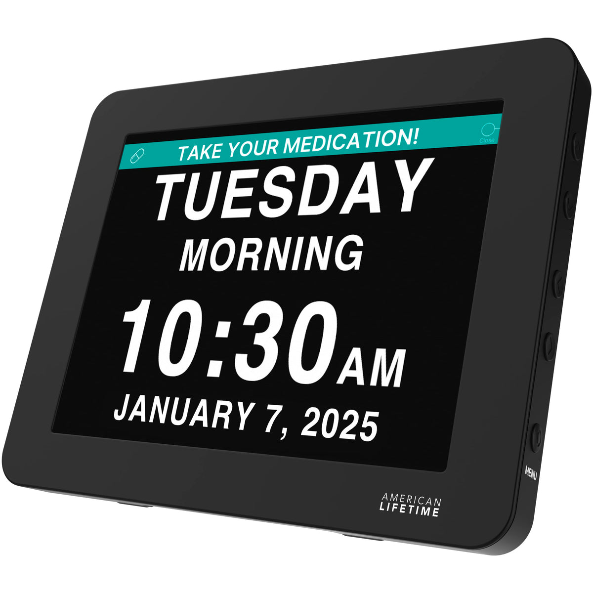 American Lifetime New 2026 Dementia Clock Large for Seniors, Digital Clock Large Display with Custom Alarms, Clock with Day & Date for Elderly, Number Digital Clock 12 Inches White