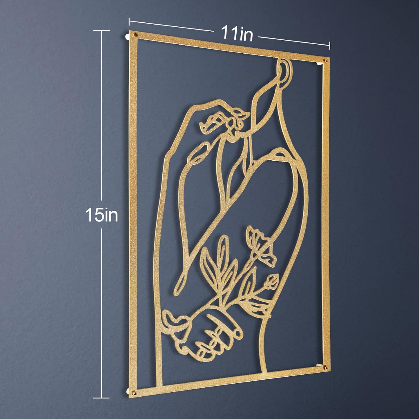 AGIOTA 3 Pcs Gold Metal Wall Decor, Minimalist Floral Women Line Drawing Wall Art, Elegant Abstract Lady Silhouette Metal Wall Hanging for Home Bedroom Living Room