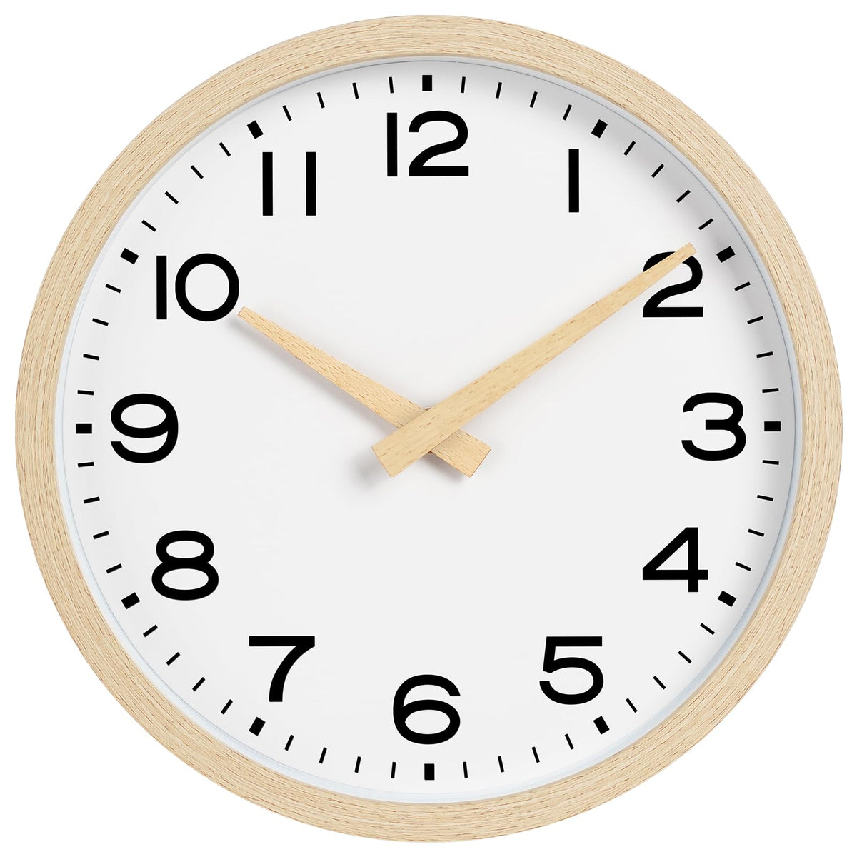 AKCISOT 12 Inch Wall Clock, Silent Battery Operated Analog Clock, Black