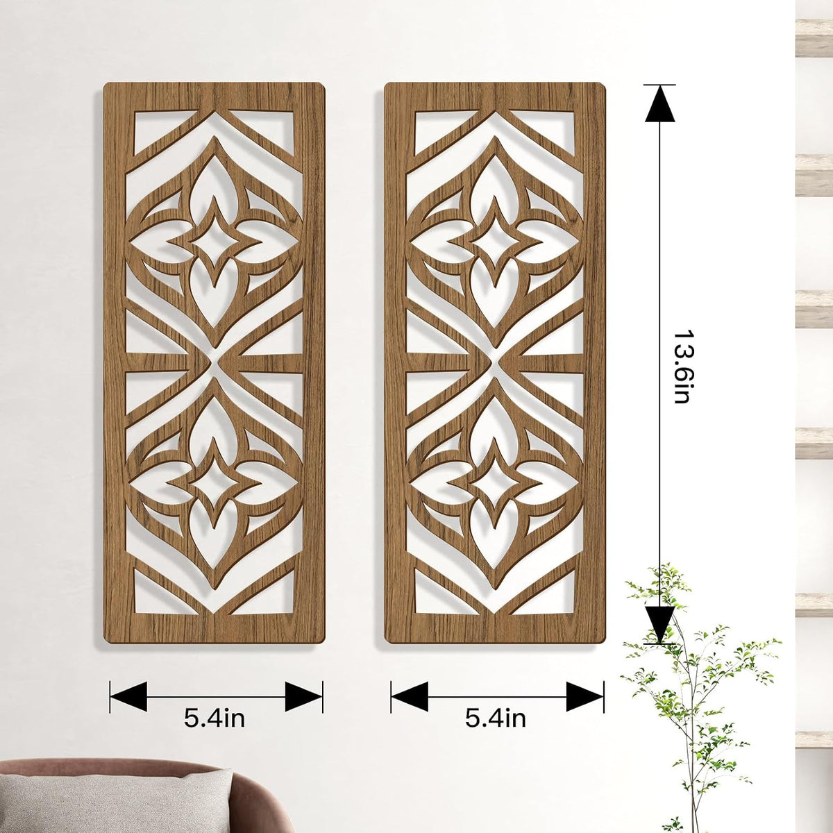 Zzbakress 2 Pcs Mid Century Modern Wall Decor Wooden Abstract Geometric Art for Home Living Room Bedroom (Style X)