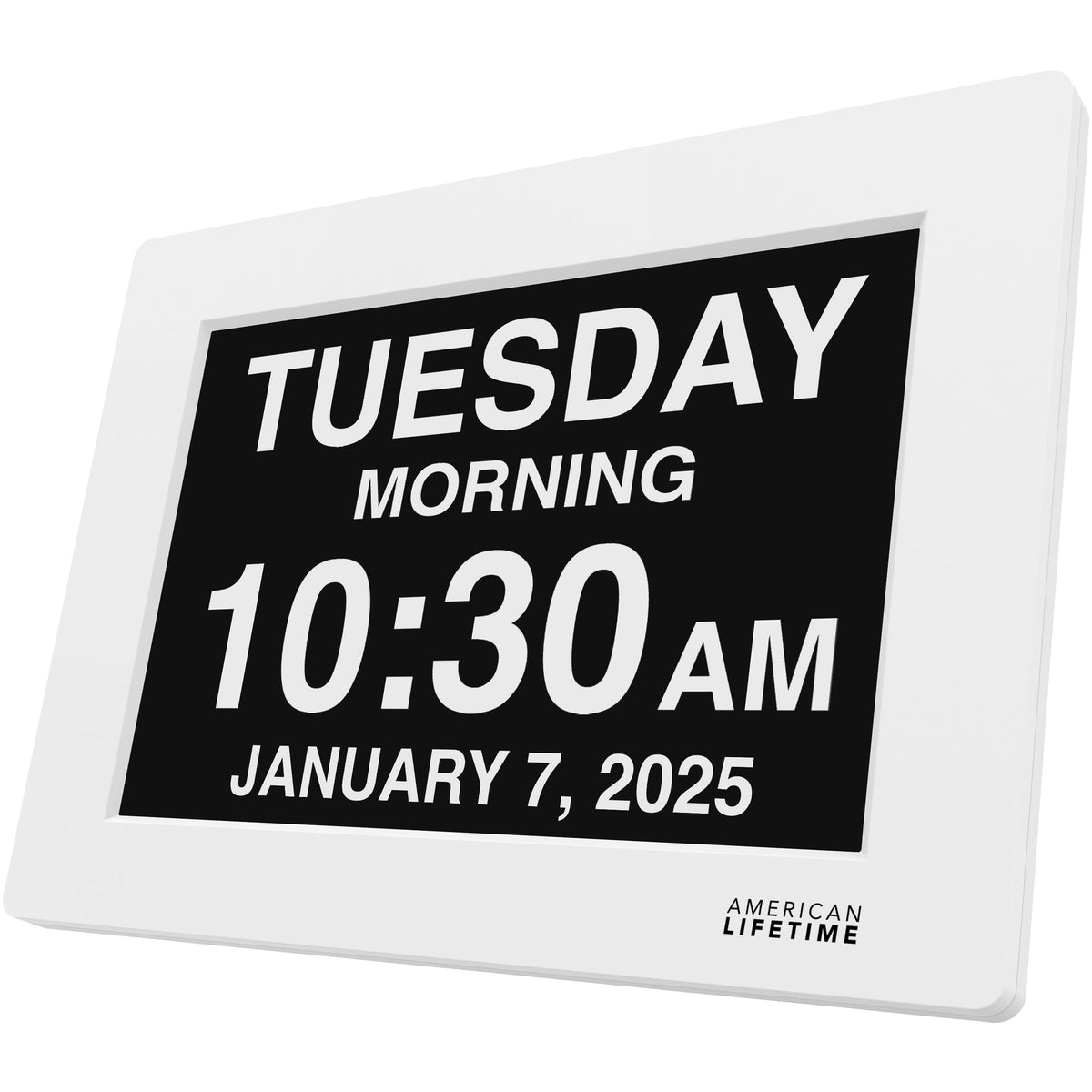 American Lifetime New 2026 Dementia Clock Large for Seniors, Digital Clock Large Display with Custom Alarms, Clock with Day & Date for Elderly, Number Digital Clock 12 Inches White