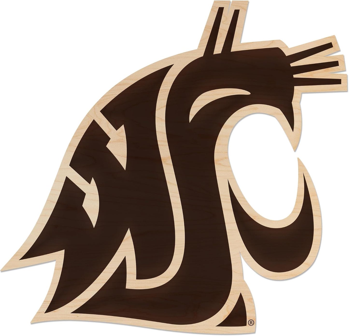 LazerEdge Washington State Cougars Wooden Wall Art – Officially Licensed College Decor – Laser-Etched Hanging Sign – Maple Wood