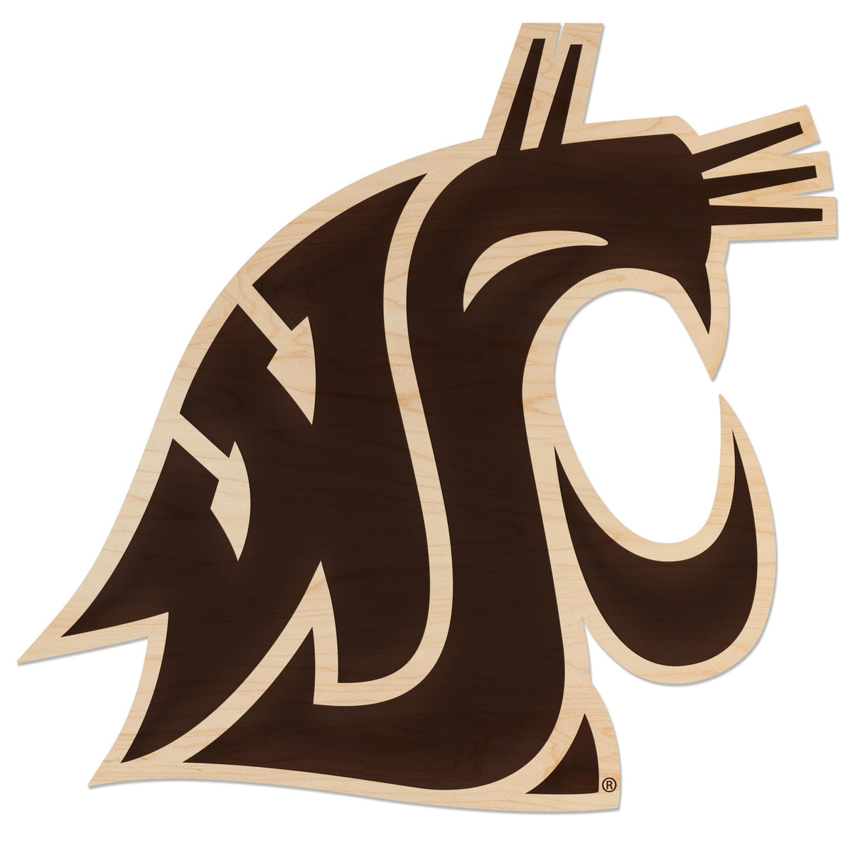 LazerEdge Washington State Cougars Wooden Wall Art – Officially Licensed College Decor – Laser-Etched Hanging Sign – Maple Wood