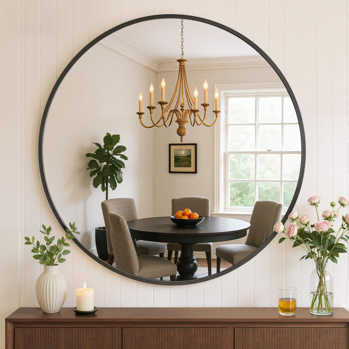 Bathroom Mirror for Wall, 24 Inch Round Mirrors