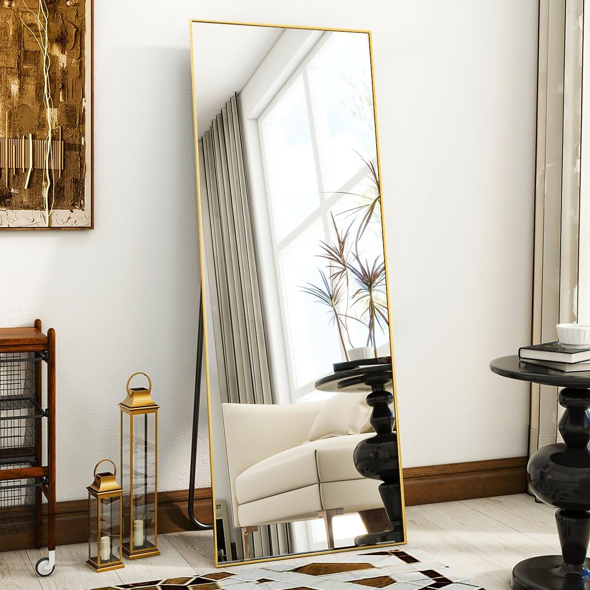 VooBang Large Full Length Mirror 78" x 35" - Shatterproof Black