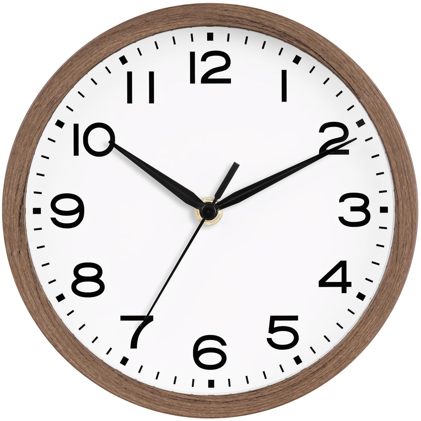 AKCISOT 12 Inch Wall Clock, Silent Battery Operated Analog Clock, Black