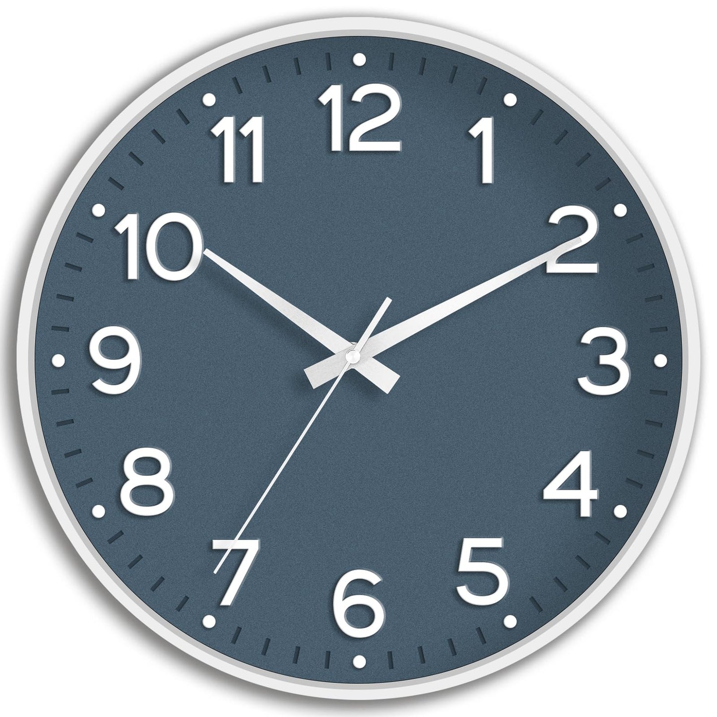 Roymnie 8 Inch Wall Clock, Battery Operated Silent Non Ticking Green Analog
