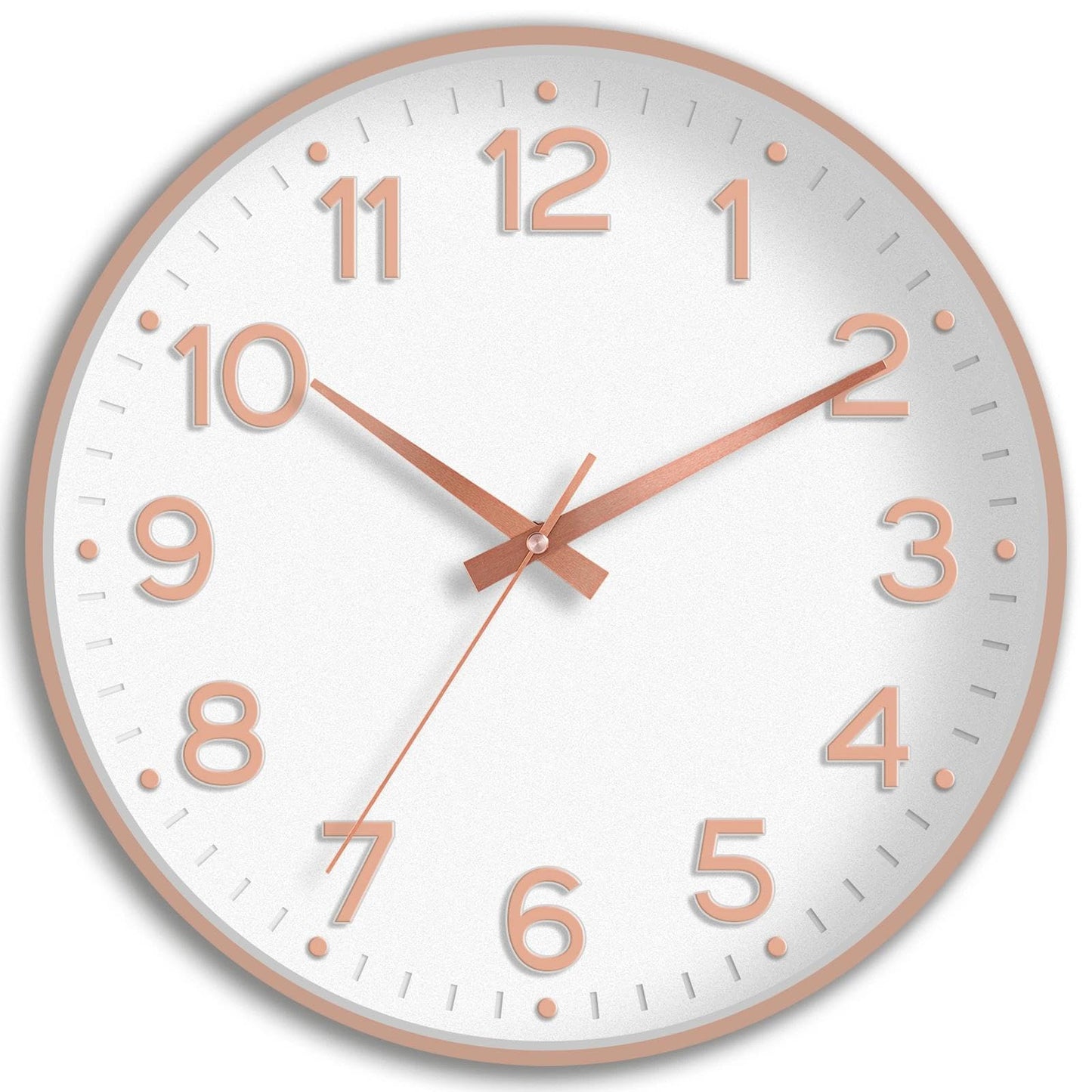 Roymnie 8 Inch Wall Clock, Battery Operated Silent Non Ticking Green Analog