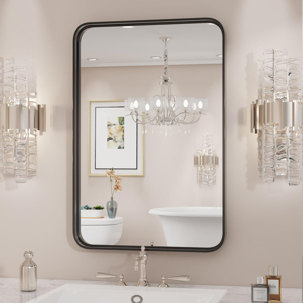 Sweetcrispy 20"x30" Arched Gold Bathroom Mirrors for Wall